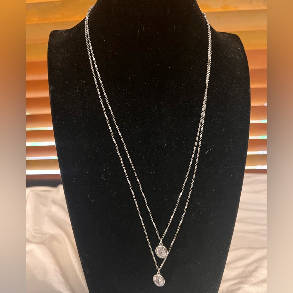 Lane Bryant Silver Double Layer Necklace